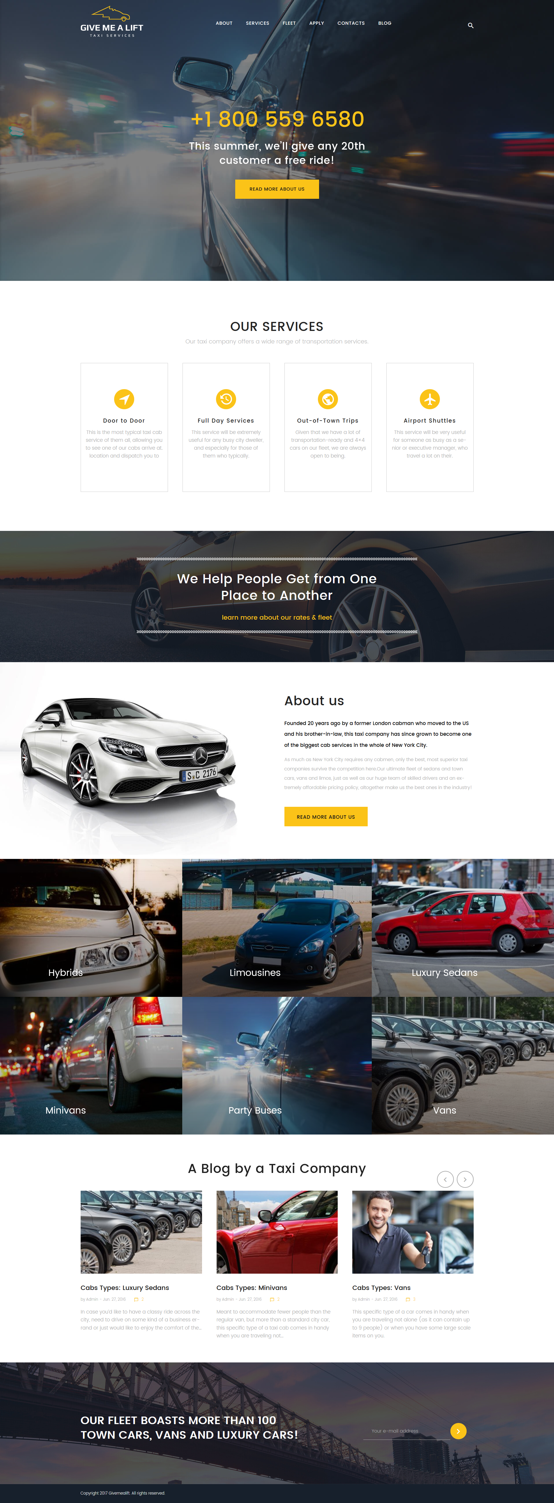 Give Lift Me \u0026 Services - Theme A Taxi Transportation WordPress