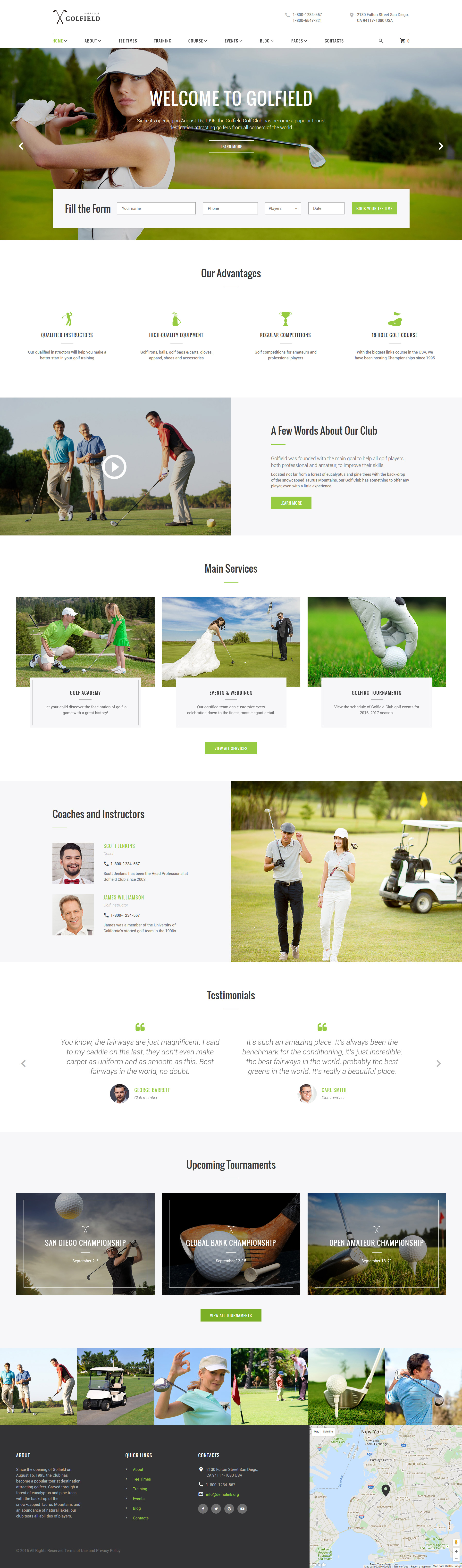 Golf Club Website Template