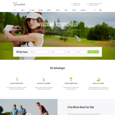 11  Best Golf Website Templates TemplateMonster
