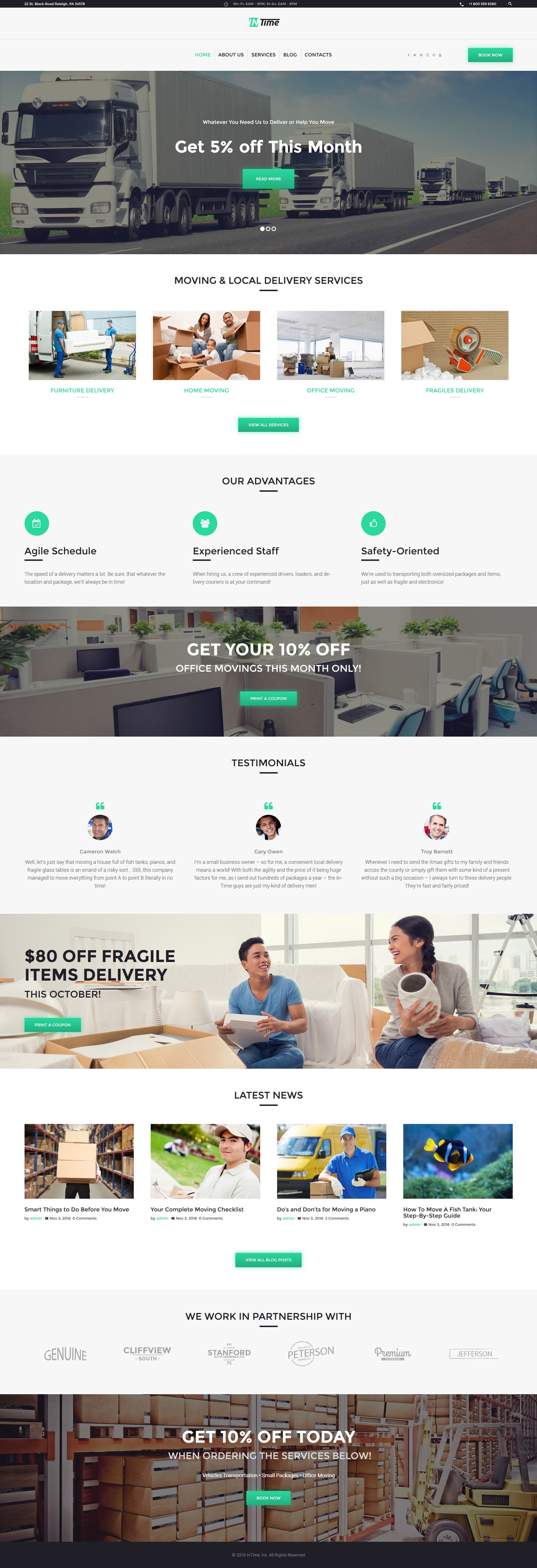 InTime - Delivery Services WordPress Theme WordPress Theme - screenshot