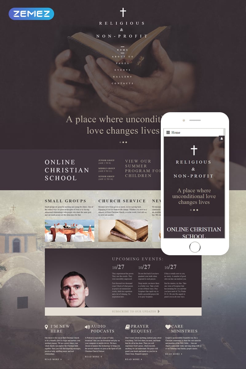Joomla Vorlage namens "Christian Church - Religious & Non-Profit" #61261 - Screenshot