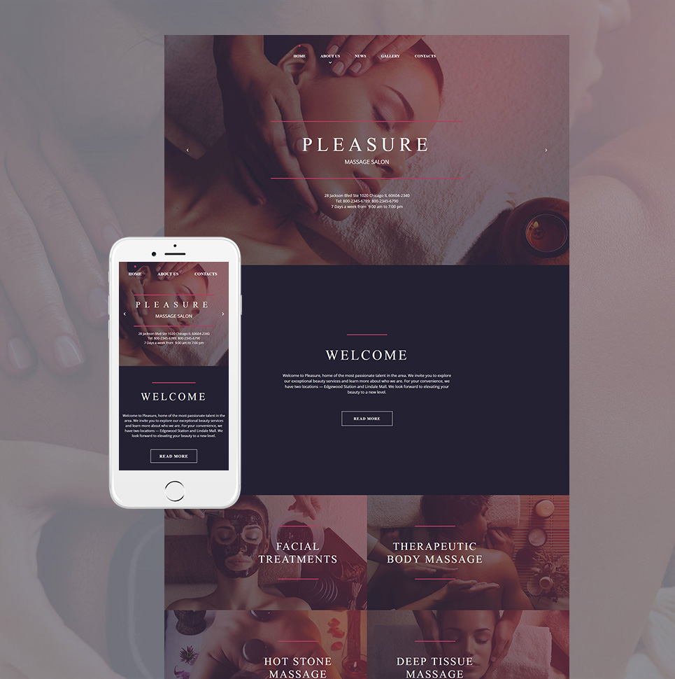 Massage Salon Moto Cms Html Template 61294