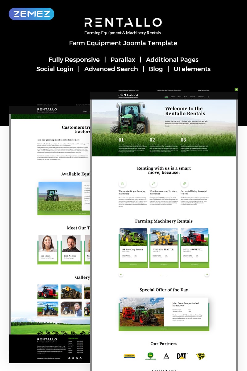 Plantilla Joomla "Rentallo - Farm Equipment" #61204