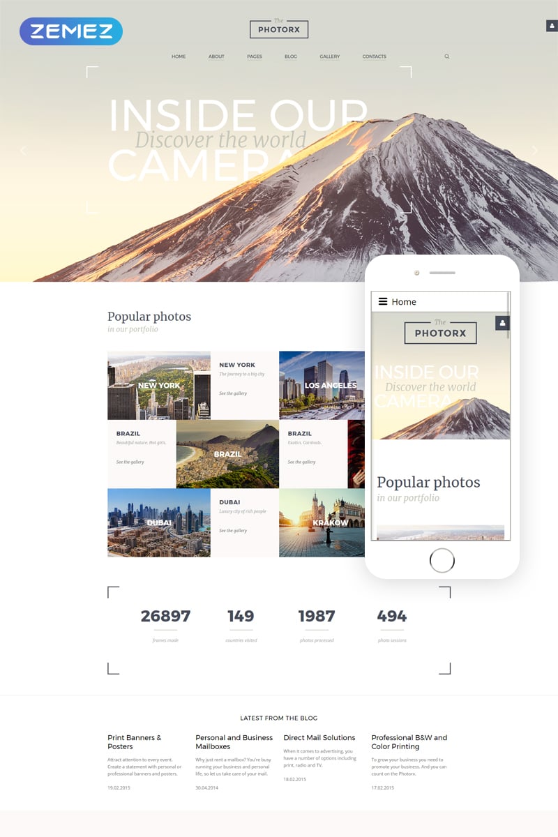 Plantilla Joomla "The Photorx - Photo Studio Clean Functional" #61256