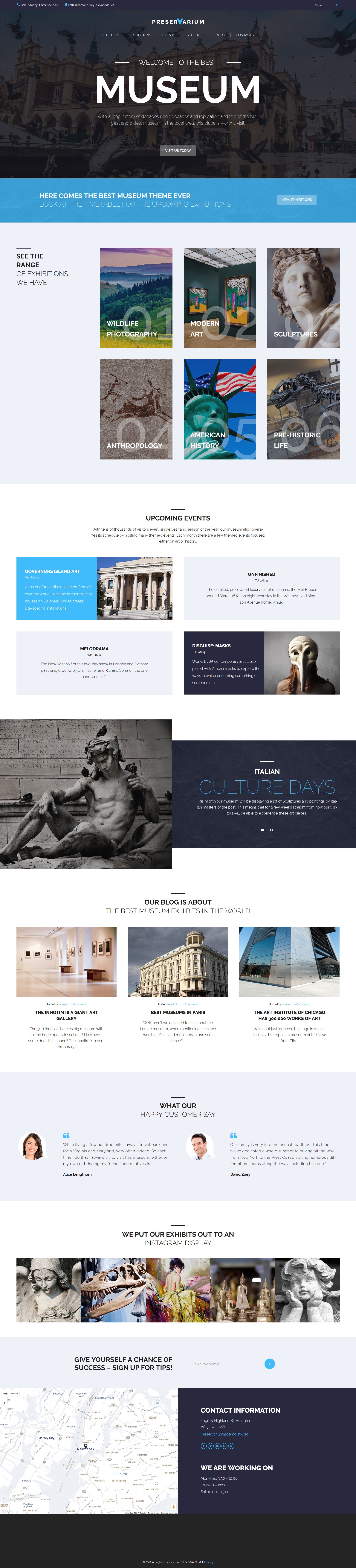 "Preservarium - Museum Responsive" - адаптивний WordPress шаблон №61276 - скріншот