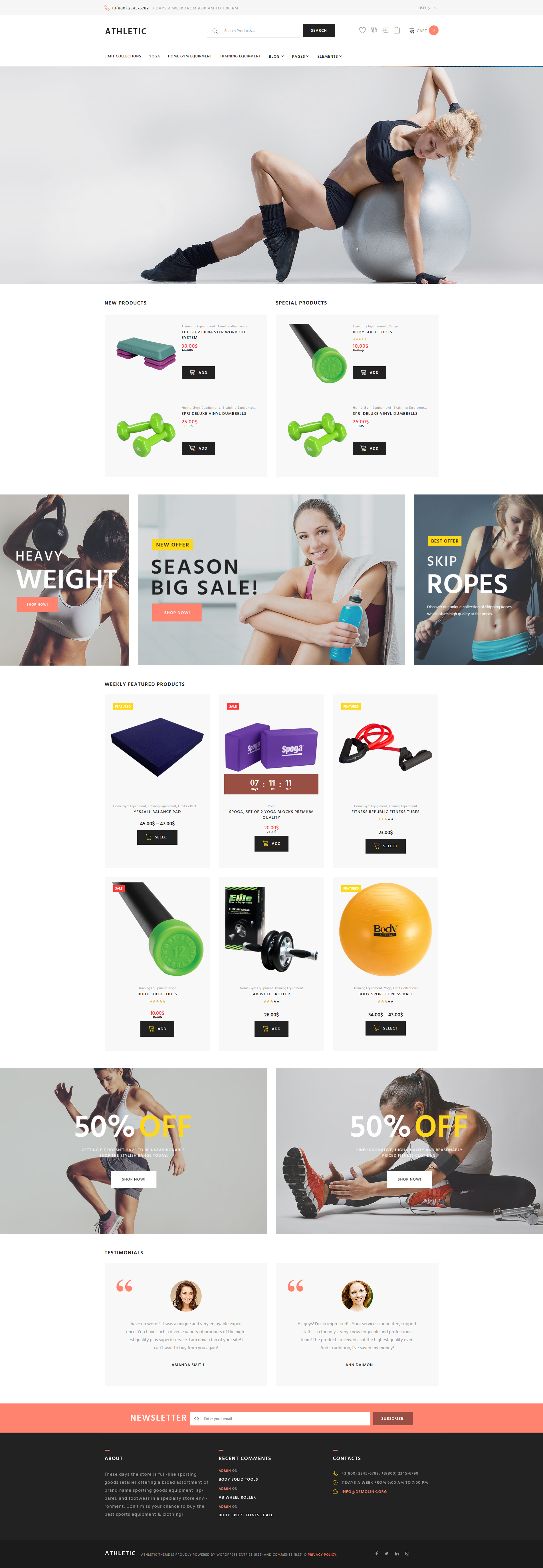 Responsivt Athletic - Sports Store WooCommerce-tema #61271 - skärmbild