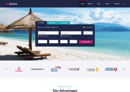 SkyBooking - Online Travel Agency Bootstrap