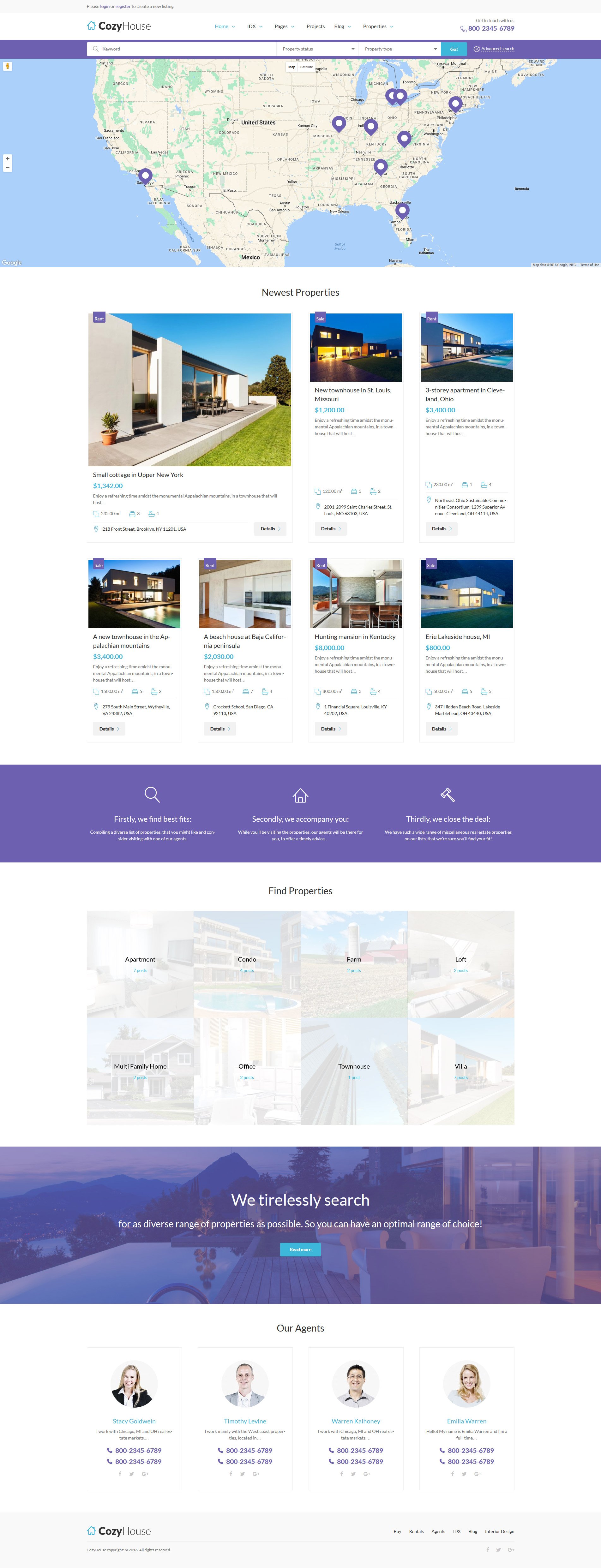 Tema De WordPress "CozyHouse - Real Estate Premium" #61222 - captura de pantalla