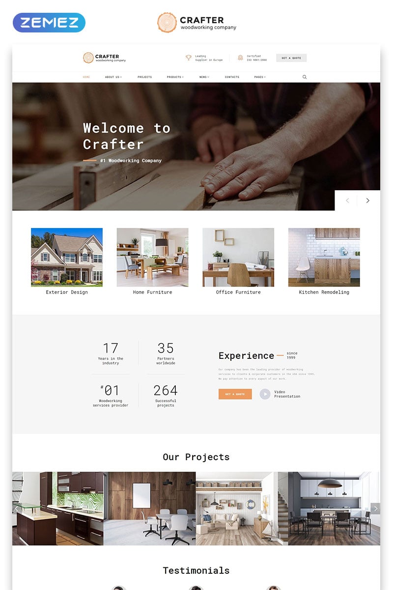 Website Vorlage namens "Woodworks - Zimmerei" #61235