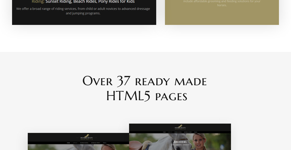 Horserati - Horse Club Multipage Website Template