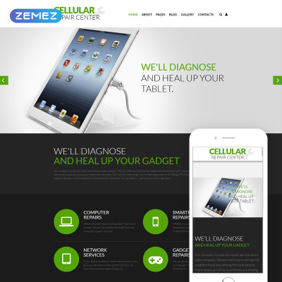 Адаптивный Joomla шаблон №61368 на тему ремонт телефонов #61368