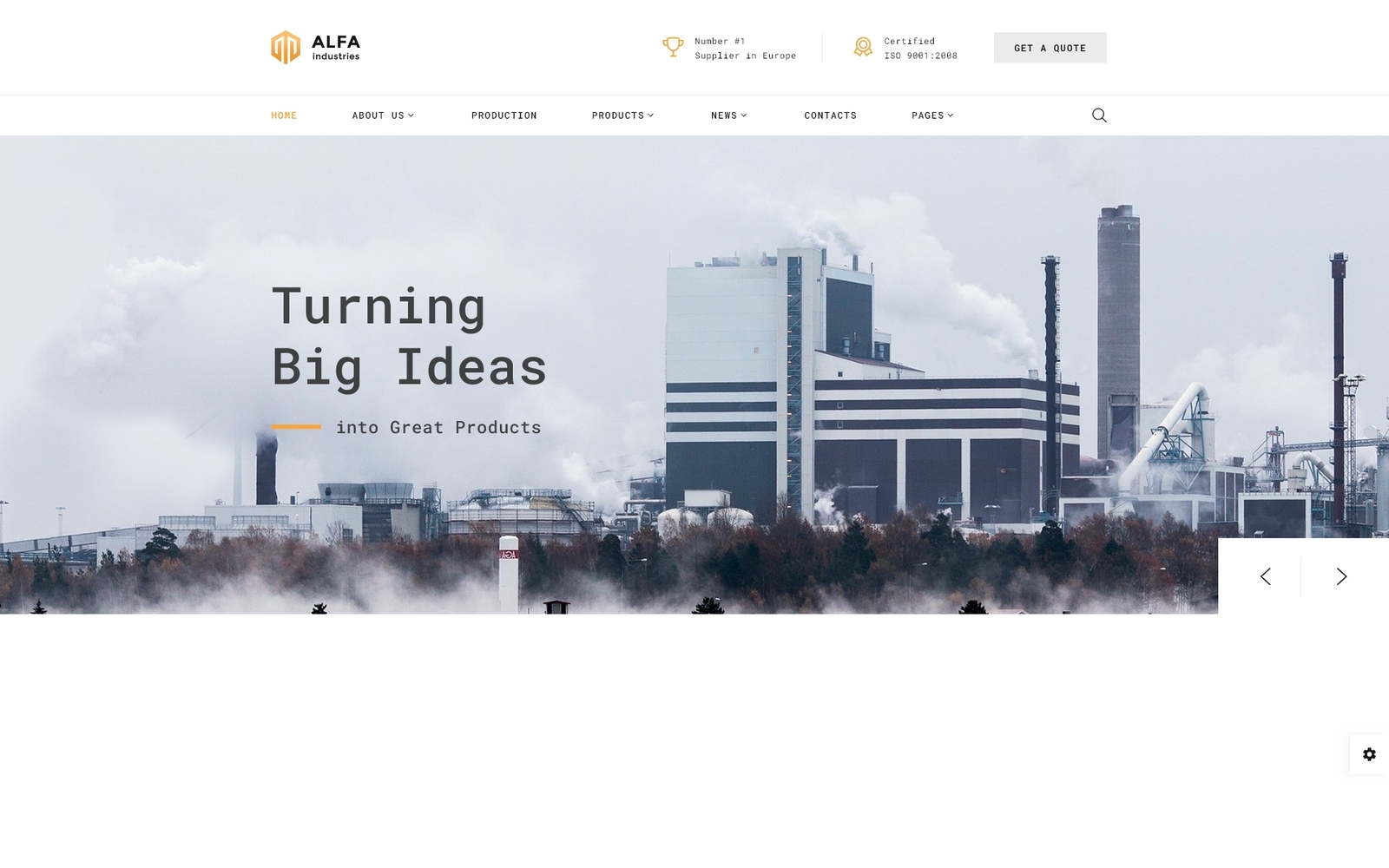 "Alfa Industries - Heavy Industries Multipage" - адаптивний Шаблон сайту №61397