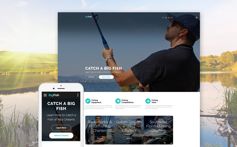 BigFish - Fishing Website Template New Screenshots BIG
