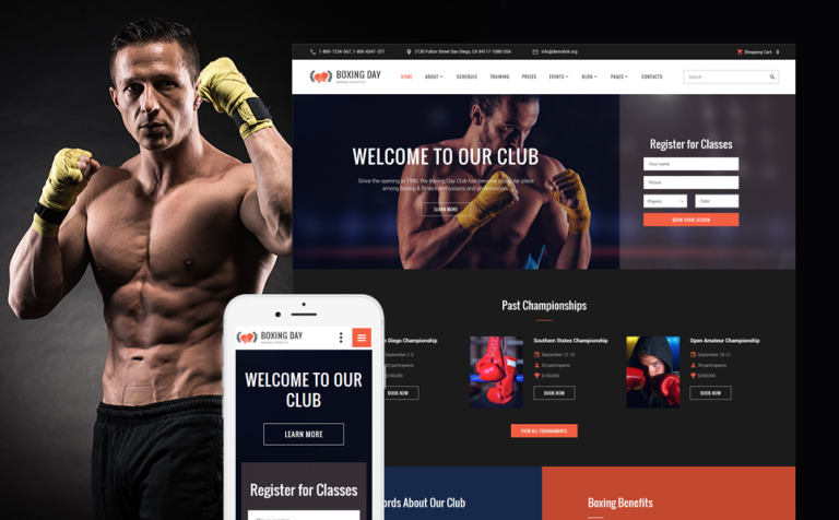 Boxing Day - Boxing Lifestyle Club Responsive Parallax Website Template Big Screenshot Boxing Day - Boxing Lifestyle Club Responsive Website Template New Screenshots BIG