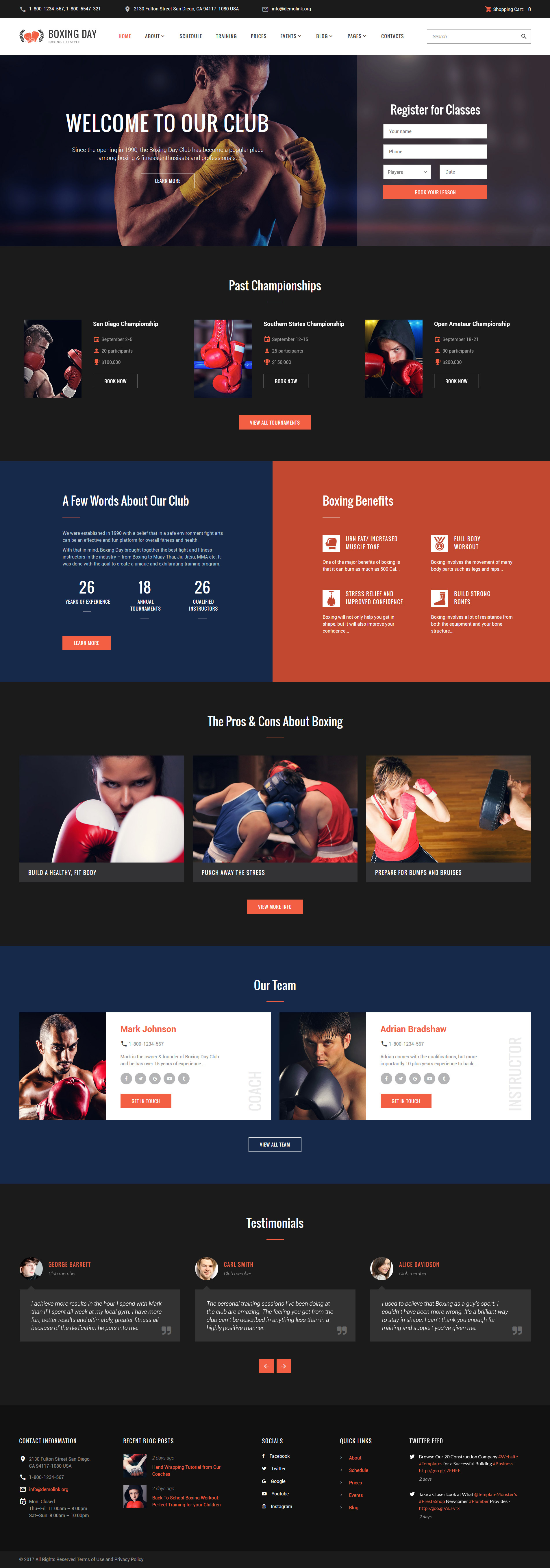 "Boxing Day - Club de mode de vie de boxeur" modèle web adaptatif #61393