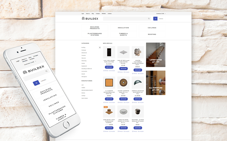 Building Materials Responsive VirtueMart Template New Screenshots BIG