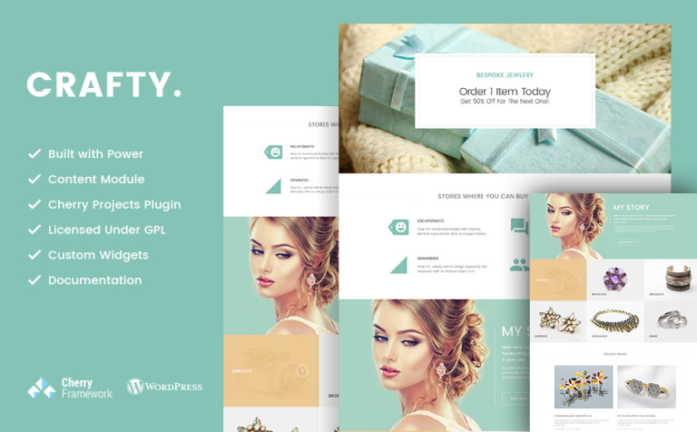 Crafty - Handmade Jewelry Artist Responsive WordPress Theme Big Screenshot Crafty - Handmade Jewelry Artist WordPress Theme New Screenshots BIG