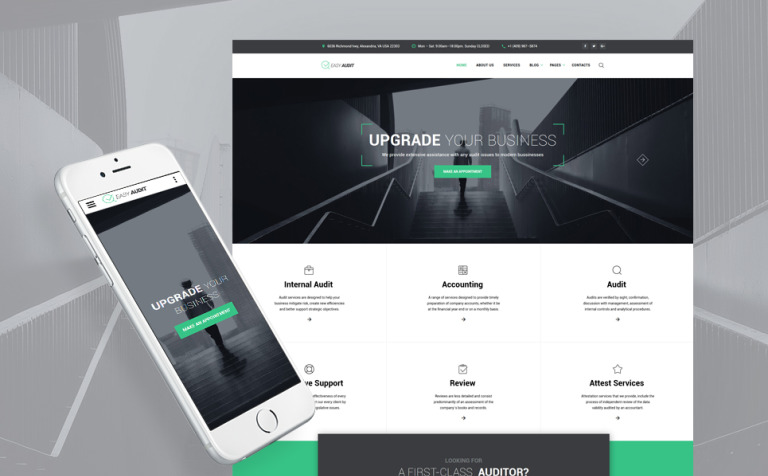 Easy Audit - Multipage Consulting Parallax Website Template Big Screenshot Easy Audit - Multipage Consulting Website Template New Screenshots BIG