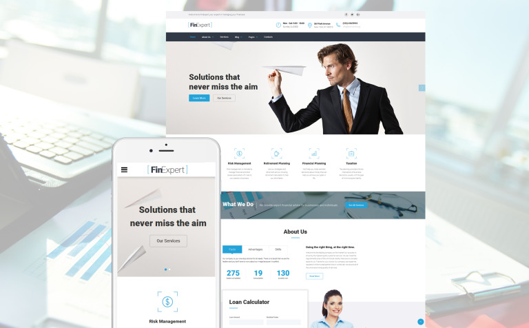 Financial Advisor Parallax Website Template Big Screenshot Financial Advisor Responsive Website Template New Screenshots BIG