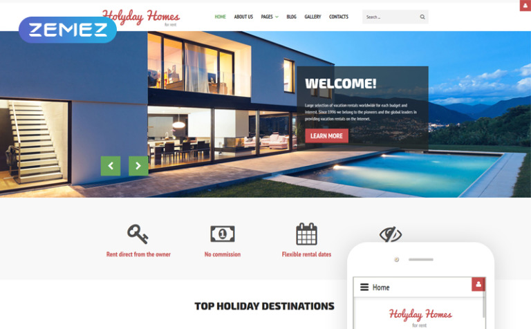 Holiday Homes - Real Estate & Rental Services Bootstrap Joomla Template Big Screenshot Holiday Homes - Real Estate & Rental Services Joomla Template New Screenshots BIG