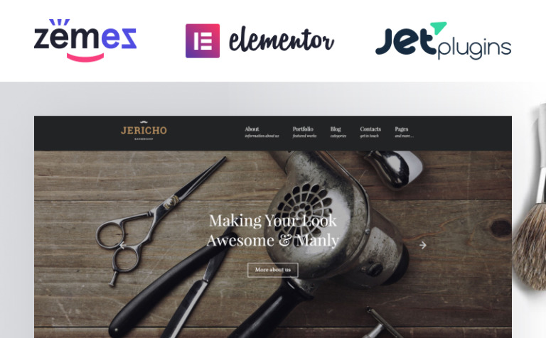 Jericho - Barber Shop Modern Responsive WordPress Theme Big Screenshot Jericho - Barber Shop Modern WordPress Theme New Screenshots BIG