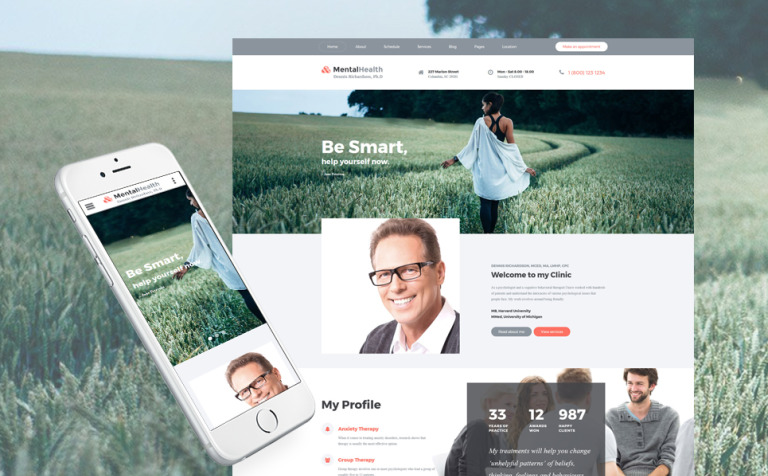 Mental Health - Psychologist Multipage Responsive Website Theme Big Screenshot Mental Health - Psychologist Multipage Website Template New Screenshots BIG