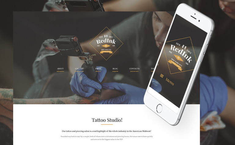 RedInk - Tattoo Salon Responsive WordPress Theme Big Screenshot RedInk - Tattoo Salon WordPress Theme New Screenshots BIG