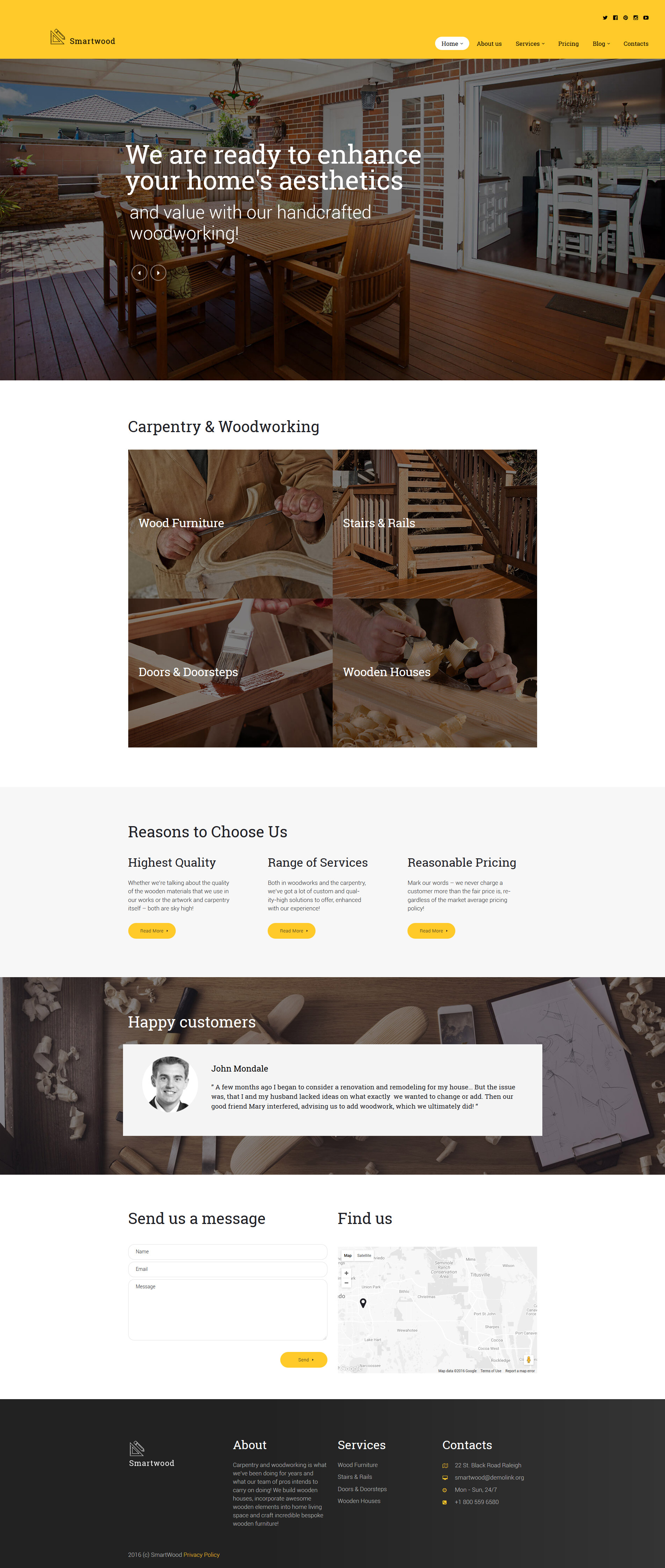 Responsivt Smartwood - Carpentry & Woodworking WordPress-tema #61365