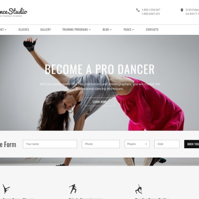Dance Studio Responsive Weboldal Sablon