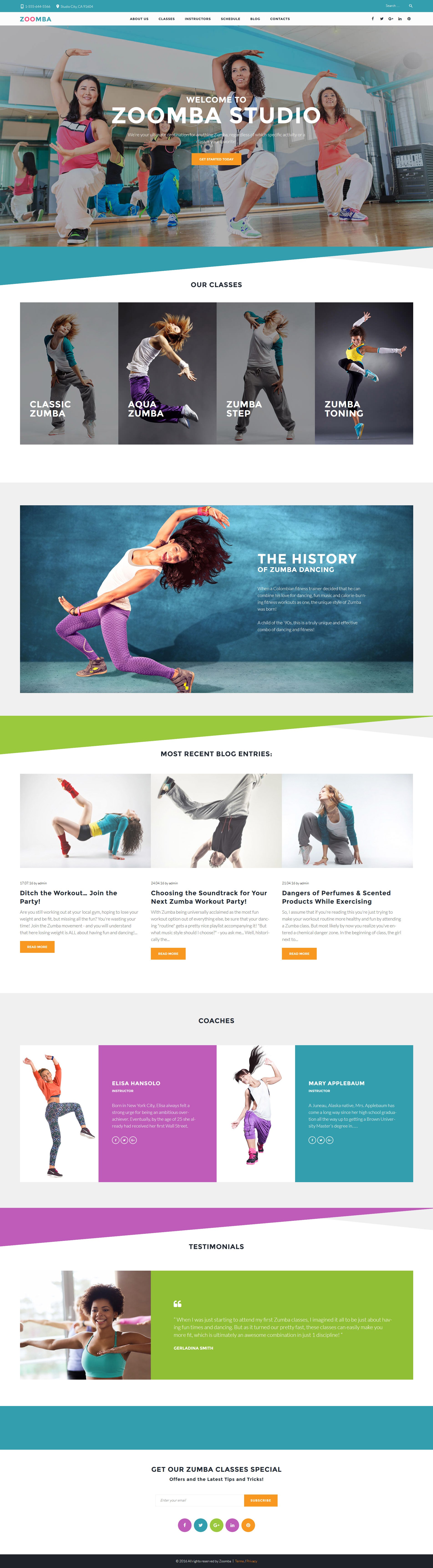 Tema De WordPress "Zoomba - Zoomba Dance Studio" #61364