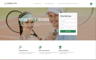 Tennis Club - Sports & Events Multipage Website Template