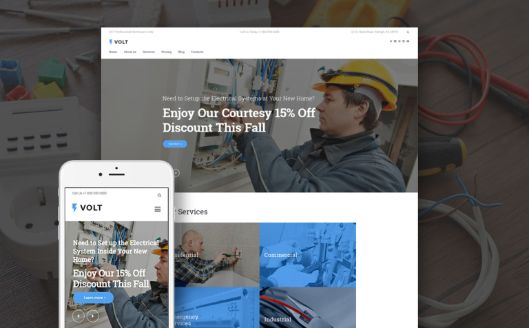 Volt - Local Electrical Service WPML ready WordPress Template Big Screenshot Volt - Local Electrical Service WordPress Theme New Screenshots BIG