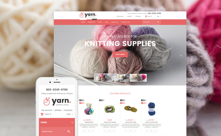 Yarn - Knitting Responsive Bootstrap Shopify Template Big Screenshot Yarn - Knitting Responsive Shopify Theme New Screenshots BIG