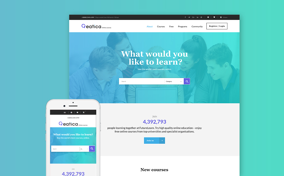 Creatica - Online Courses PrestaShop Theme New Screenshots BIG