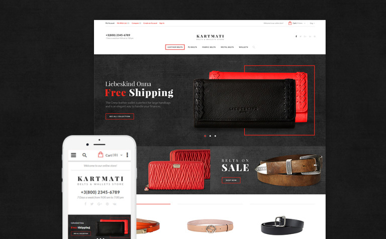 Kartmati - Leather Goods & Accessories Bootstrap Magento Template Big Screenshot Kartmati - Leather Goods & Accessories Magento Theme New Screenshots BIG