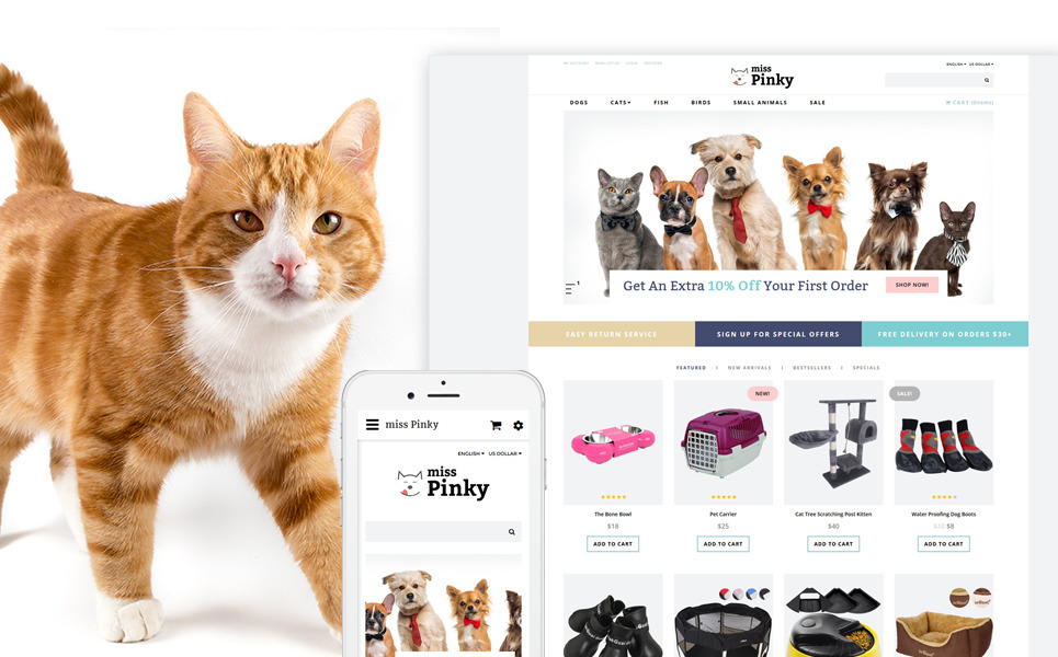 Miss Pinky - Animal & Pet Responsive OpenCart Theme Big Screenshot Miss Pinky - Animal & Pet OpenCart Template New Screenshots BIG
