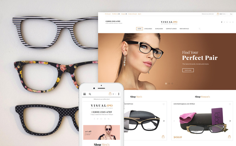 Visualoo - Optics & Optometry Bootstrap Magento Template Big Screenshot Visualoo - Optics & Optometry Magento Theme New Screenshots BIG