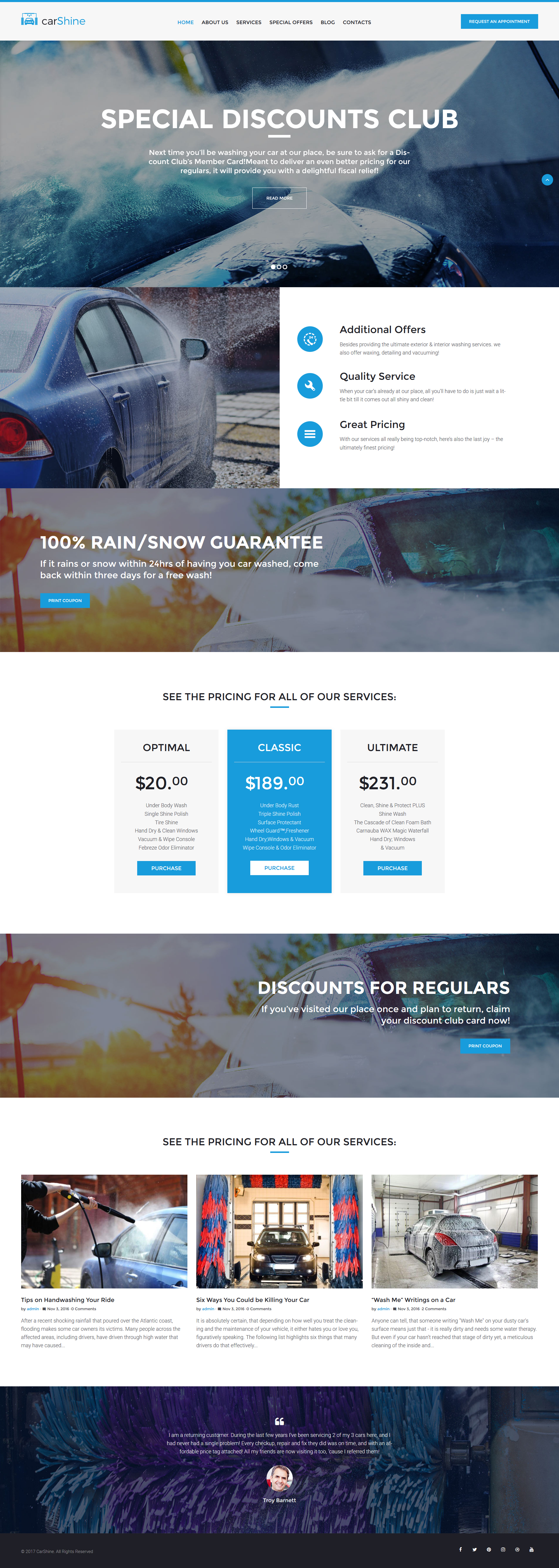 "CarShine - Car Wash" - адаптивний WordPress шаблон №62023