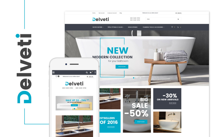 Delveti - Plumbing Supplies Bootstrap Magento Template Big Screenshot Delveti - Plumbing Supplies Magento Theme New Screenshots BIG