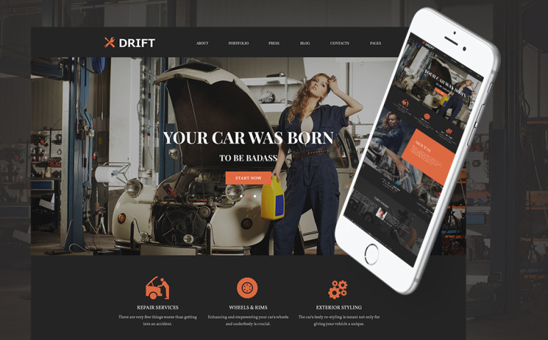 Drift - Car Service Responsive WordPress Theme Big Screenshot Drift - Car Service WordPress Theme New Screenshots BIG
