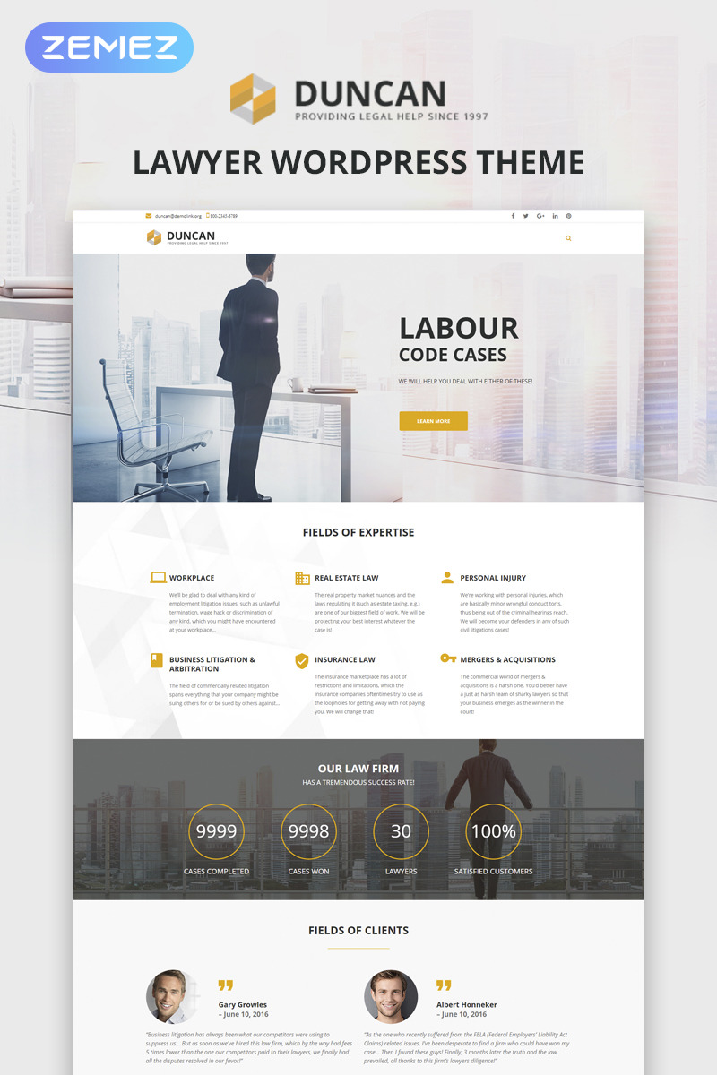 Duncan - Lawyer Company Responsive WordPress Theme