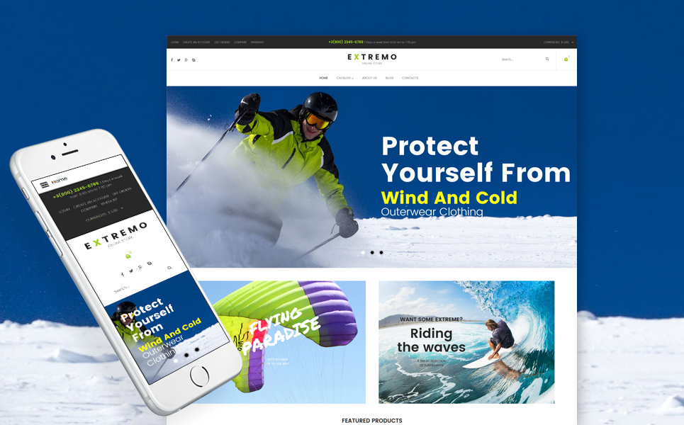 Extreme Sports Responsive VirtueMart Template New Screenshots BIG