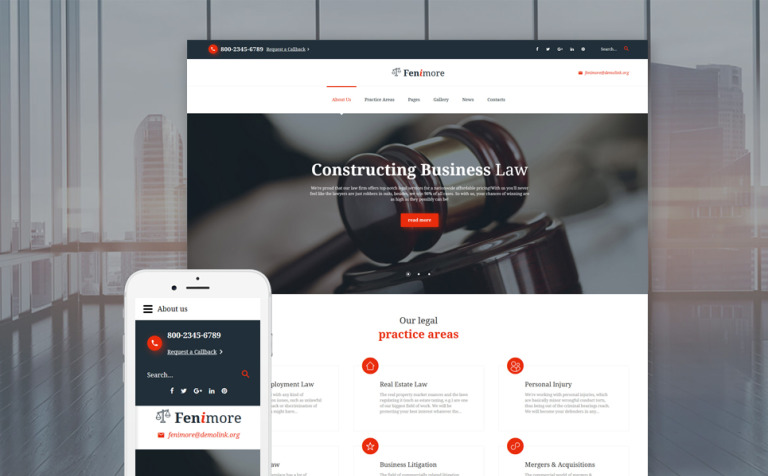 Fenimore - Attorney & Law Services Responsive Joomla Template Big Screenshot Fenimore - Attorney & Law Services Joomla Template New Screenshots BIG