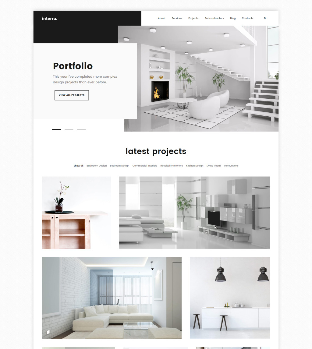 Interra Interior Designer Portfolio Wordpress Theme