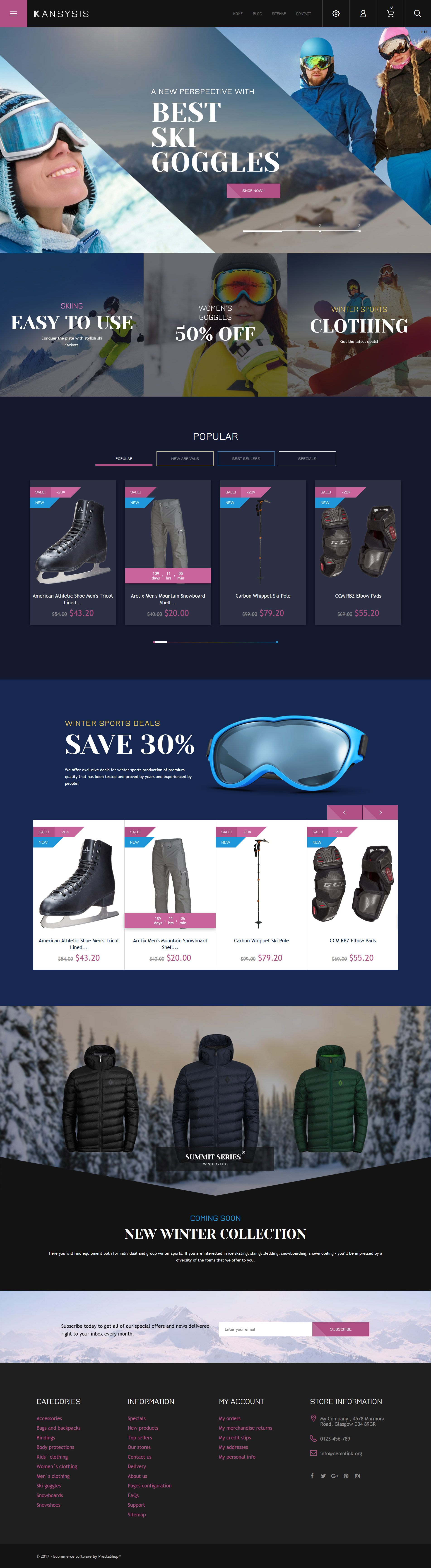 Kansysis - Sport Clothing & Equipment PrestaShop Theme New Screenshots BIG