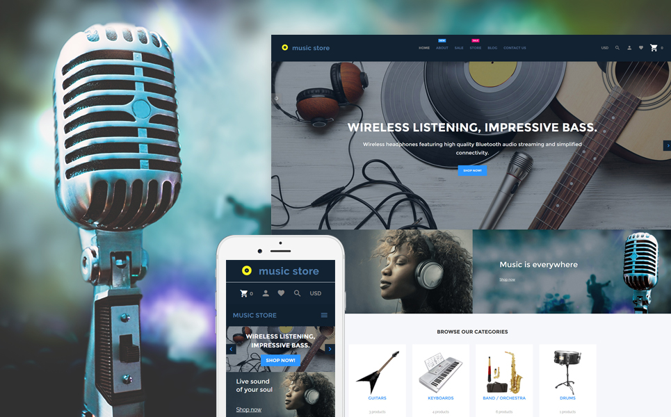 Music Store - Audio & Music Store Shopify Theme New Screenshots BIG