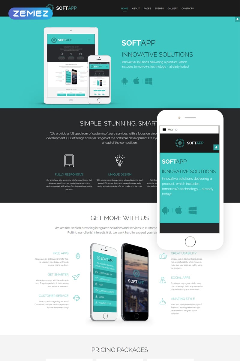 Plantilla Joomla "SoftApp - Software Company Responsive" #62069