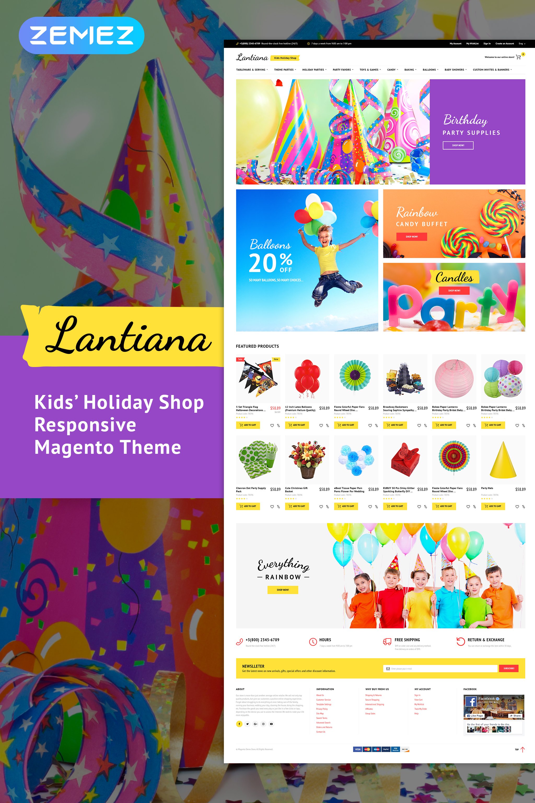 Responsive Lantiana - Party Supplies Magento #62095 - Ekran resmi