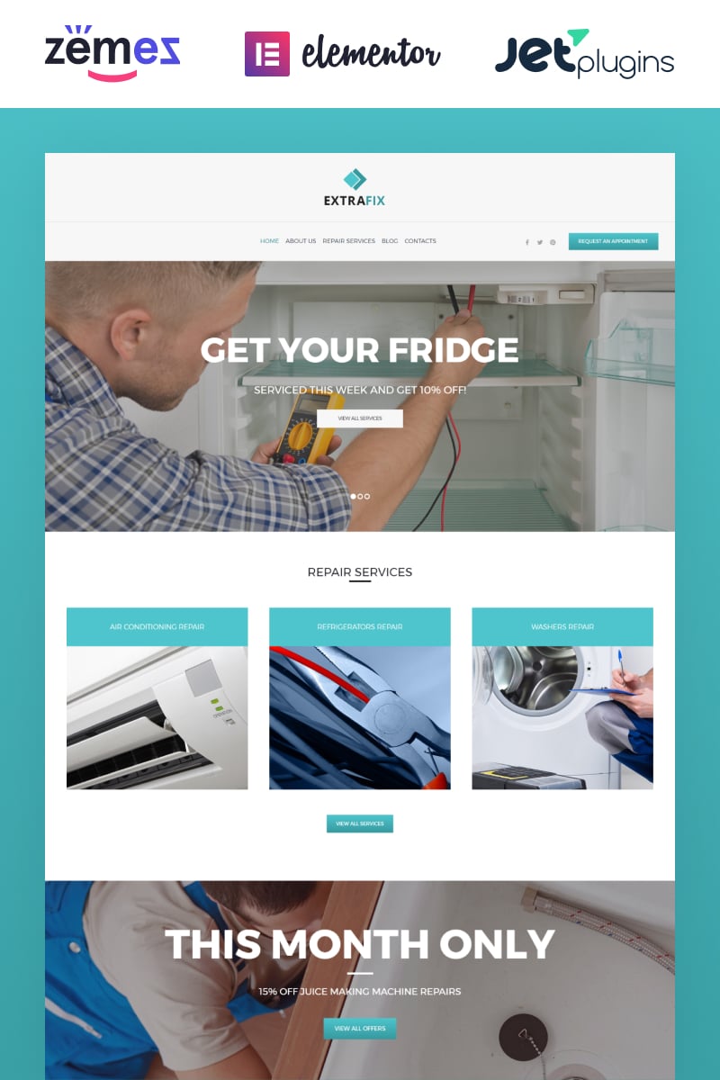 Responsivt Extrafix - Maintenance & Home Repair WordPress-tema #62021