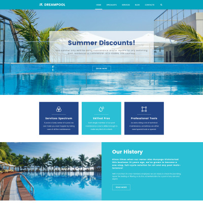 Reszponzív Dream Pool - Pool Cleaning & Pool Repair WordPress sablon #62026